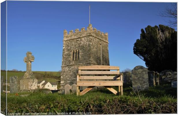 Bench With A View, Talland, Cornwall. Canvas Print by Neil Mottershead