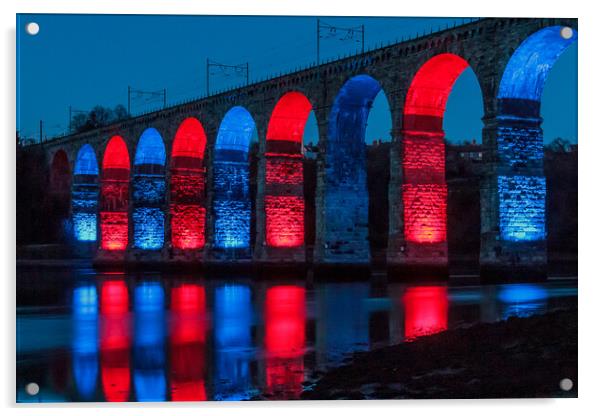 Radiant Royal Border Bridge Acrylic by Wendy Williams CPAGB
