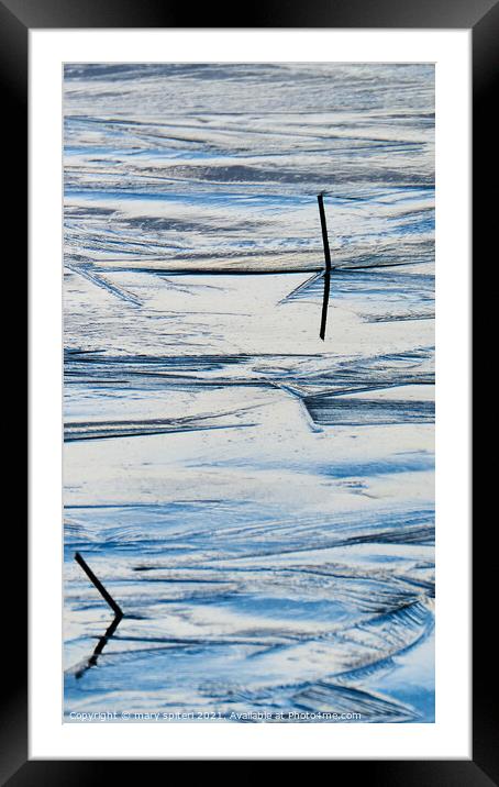 Iced loch portrait in blues and grey. Framed Mounted Print by mary spiteri