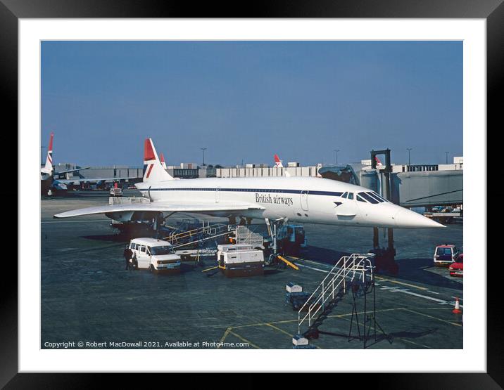 Concorde in service in 1980 Framed Mounted Print by Robert MacDowall
