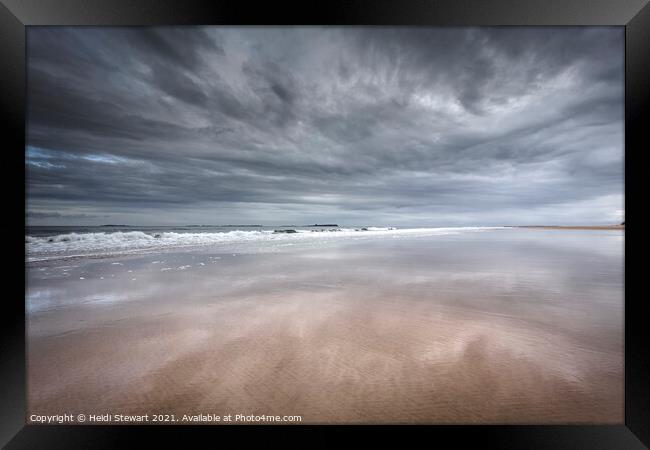 Bamburgh Beach, Northumberland Framed Print by Heidi Stewart