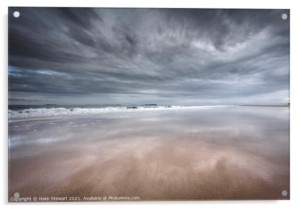 Bamburgh Beach, Northumberland Acrylic by Heidi Stewart