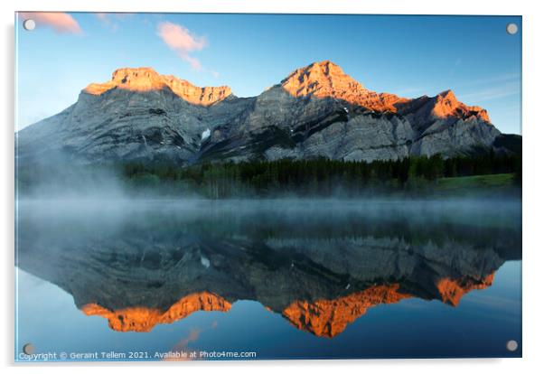 Morning, Wedge Pond, Kananaskis, Alberta Acrylic by Geraint Tellem ARPS