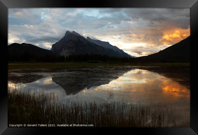 Mt. Rundle and Vermillion Lakes, Rocky Mountains,  Framed Print by Geraint Tellem ARPS