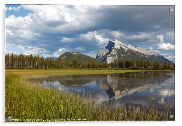 Mt. Rundle and Vermillion Lakes, Rocky Mountains,  Acrylic by Geraint Tellem ARPS