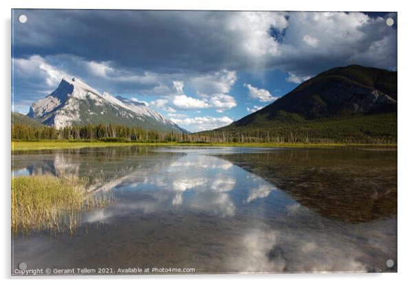 Mount Rundle and Vermillion Lakes, Banff, Alberta, Acrylic by Geraint Tellem ARPS