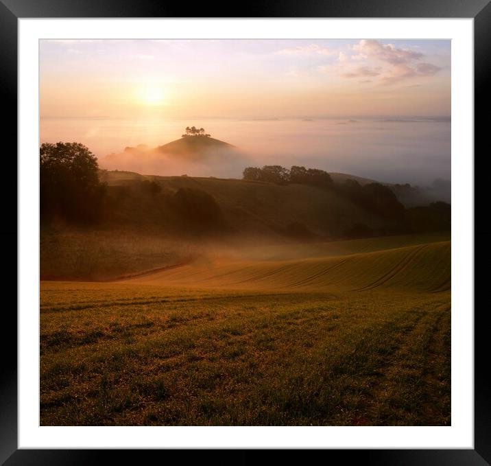 Rolling Hills and Autumn Mists Framed Mounted Print by David Neighbour