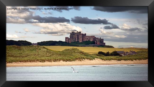 Majestic Bamburgh Castle Standing Tall Framed Print by Andrew Heaps