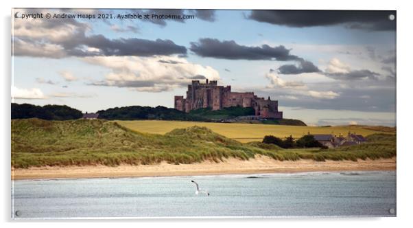 Majestic Bamburgh Castle Standing Tall Acrylic by Andrew Heaps