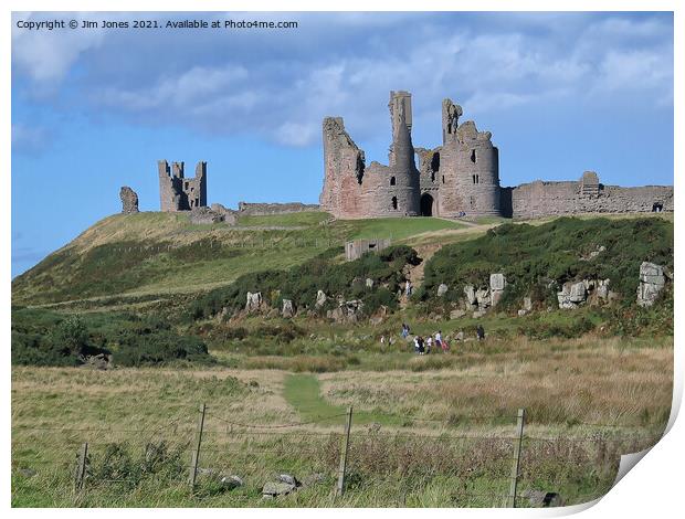 Majestic Ruins of Dunstanburgh Castle in Northumbe Print by Jim Jones
