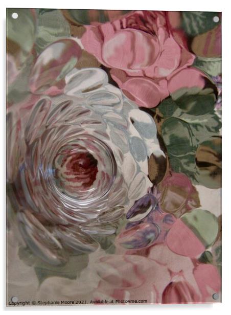 Abstract Roses Acrylic by Stephanie Moore