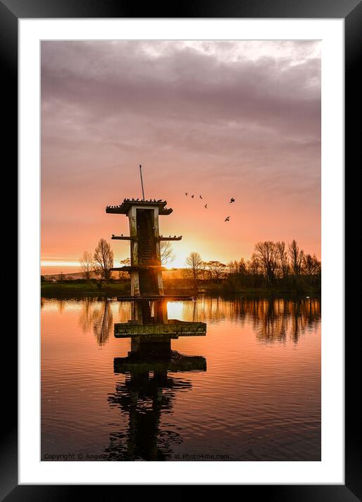Sunrise over Art Deco Diving Board Framed Mounted Print by Reidy's Photos