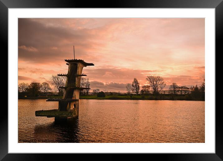 Diving Board Sunrise Framed Mounted Print by Reidy's Photos