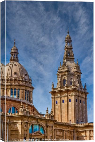 Towers of National ARt Museum Barcelona Canvas Print by Darryl Brooks