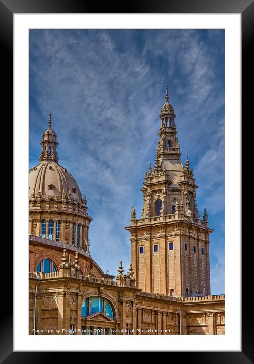 Towers of National ARt Museum Barcelona Framed Mounted Print by Darryl Brooks