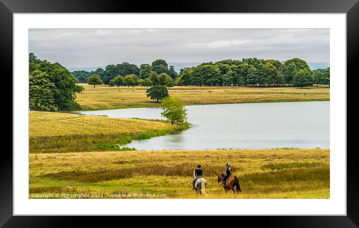 Horse riding in Cheshire  Framed Mounted Print by Phil Longfoot