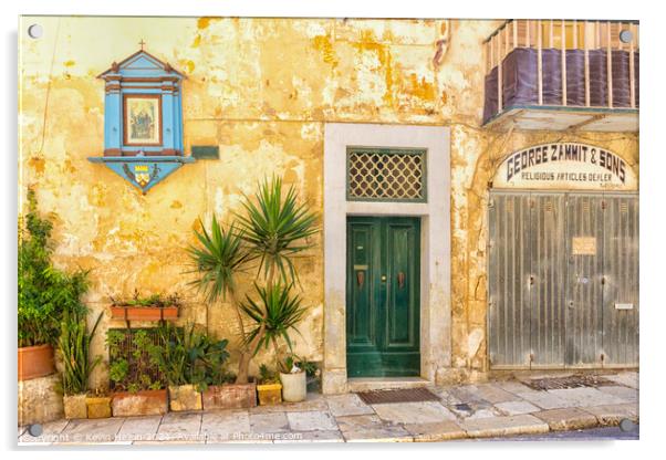 Old house & shopfront in Valletta, Malta Acrylic by Kevin Hellon