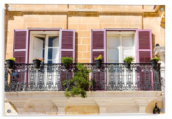 Balconies in Mdina, Malta Acrylic by Kevin Hellon
