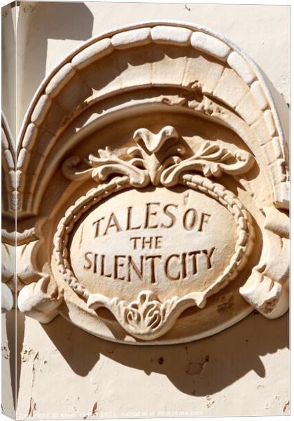 Tales of the Silent City sign  Canvas Print by Kevin Hellon