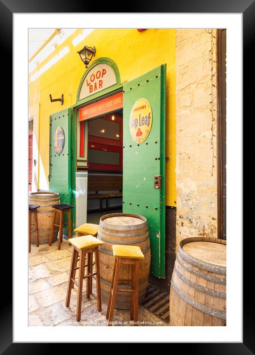 The Loop bar, Valetta, Malta Framed Mounted Print by Kevin Hellon