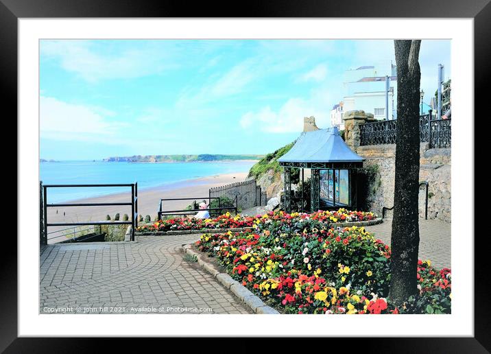 Esplanade gardens at Tenby in South Wales, UK. Framed Mounted Print by john hill