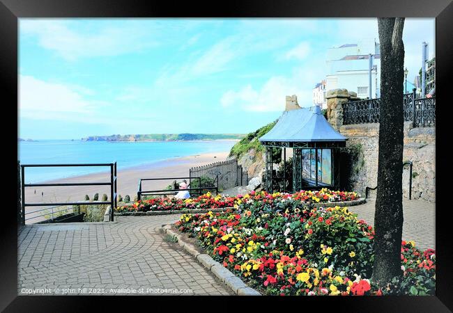 Esplanade gardens at Tenby in South Wales, UK. Framed Print by john hill