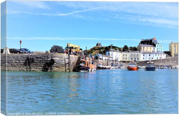 Returning Ferry to Tenby harbour in Wales. Canvas Print by john hill