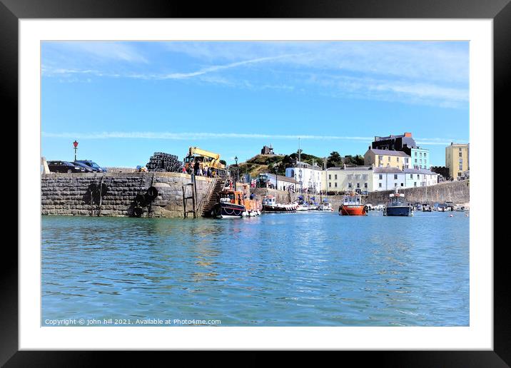 Returning Ferry to Tenby harbour in Wales. Framed Mounted Print by john hill