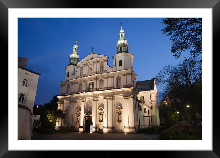 Bernandine Church at Night in Krakow Framed Mounted Print by Artur Bogacki