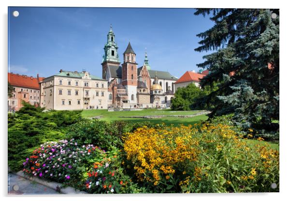 Wawel Cathedral and Garden in Krakow Acrylic by Artur Bogacki