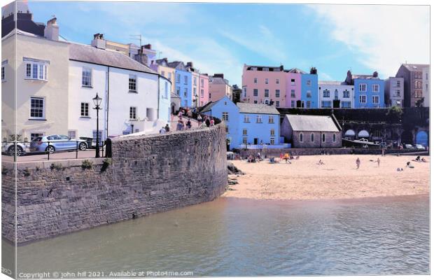 Harbour beach, at Tenby in South Wales, UK. Canvas Print by john hill