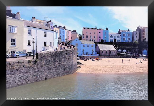 Harbour beach, at Tenby in South Wales, UK. Framed Print by john hill