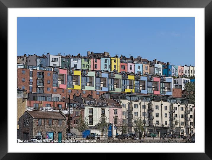 Coloured Buildings Framed Mounted Print by Rory Hailes