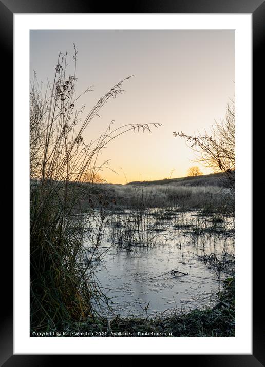 Frosty pond Framed Mounted Print by Kate Whiston