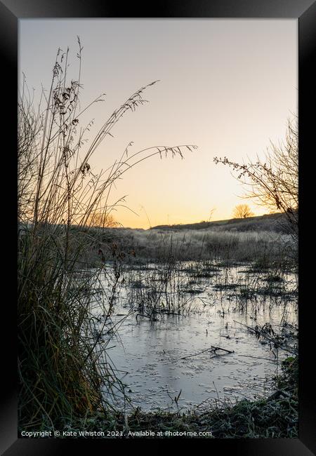 Frosty pond Framed Print by Kate Whiston