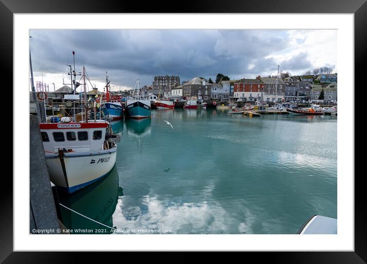 Fishing Boats in Padstow Harbour  Framed Mounted Print by Kate Whiston