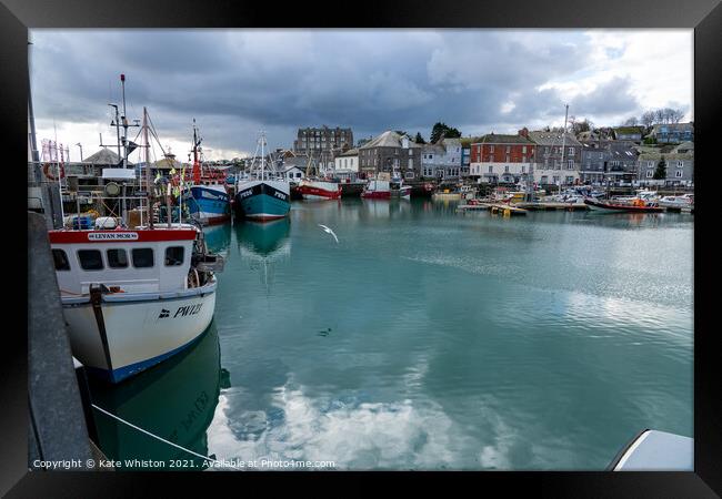Fishing Boats in Padstow Harbour  Framed Print by Kate Whiston