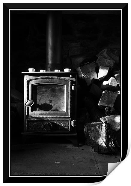 country fireplace Print by Craig Coleran