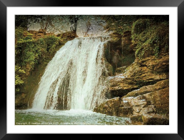 Magical Janets Foss waterfall with Fairy Framed Mounted Print by Heather Sheldrick