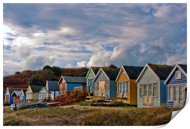 Beach Huts Hengistbury Head Dorset Print by Andy Evans Photos