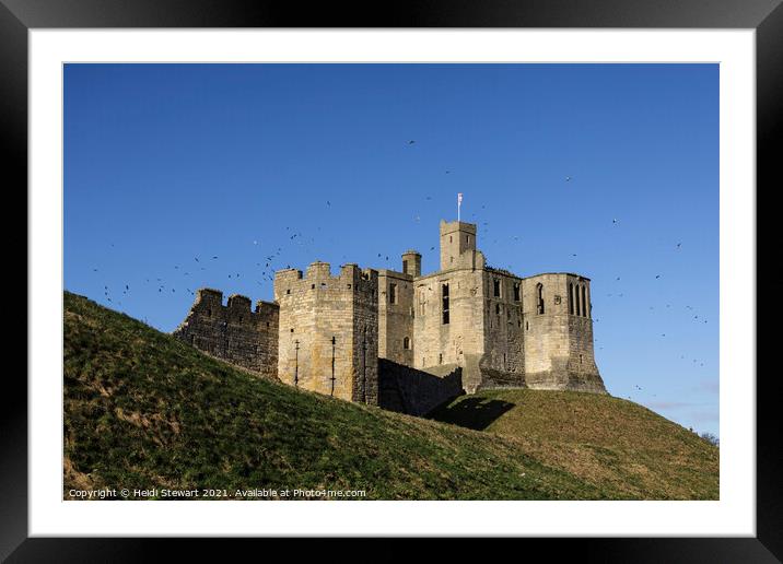 Warkworth Castle,Warkworth in Northumberland Framed Mounted Print by Heidi Stewart