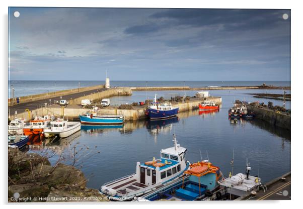 Seahouses Harbour, Northumberland Acrylic by Heidi Stewart