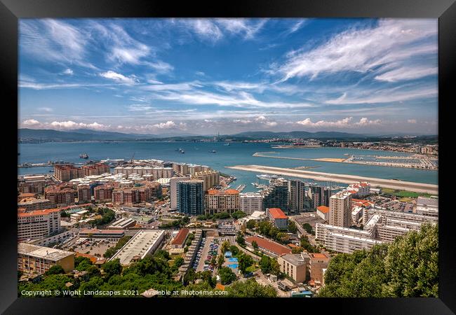 Looking Down On Gibraltar Framed Print by Wight Landscapes