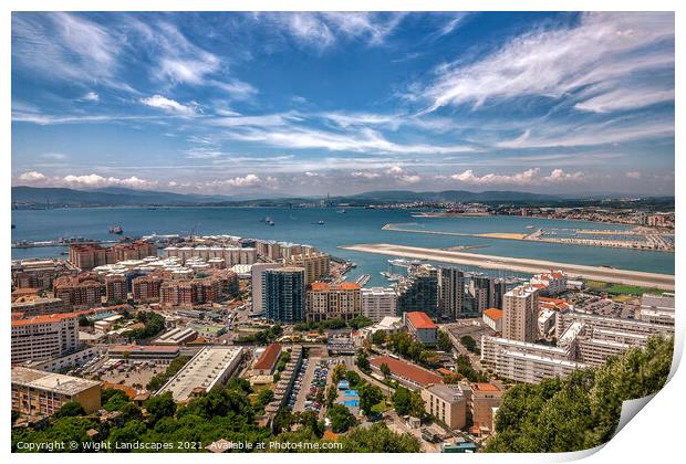 Looking Down On Gibraltar Print by Wight Landscapes