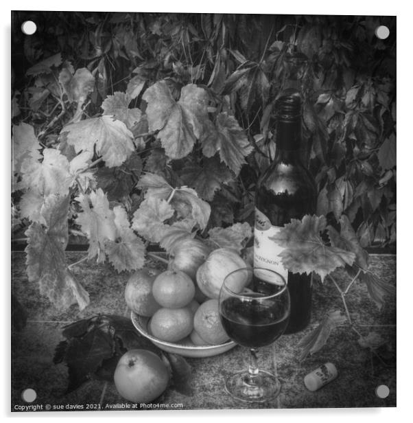 picnic in the garden Acrylic by sue davies