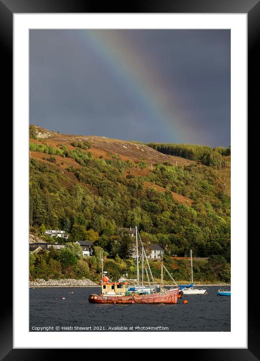 Rainbow over Loch Broom, Ullapool, Scotland Framed Mounted Print by Heidi Stewart