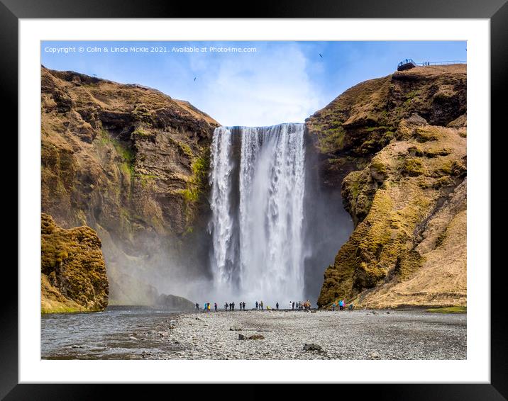 Skogafoss Waterfall, South Iceland Framed Mounted Print by Colin & Linda McKie