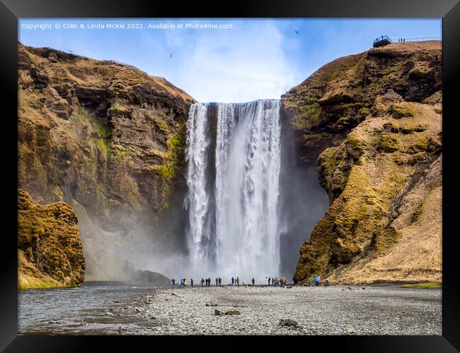 Skogafoss Waterfall, South Iceland Framed Print by Colin & Linda McKie