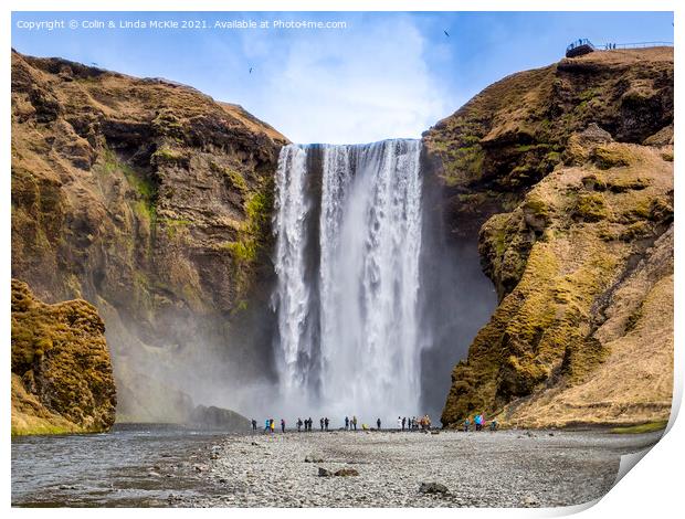 Skogafoss Waterfall, South Iceland Print by Colin & Linda McKie