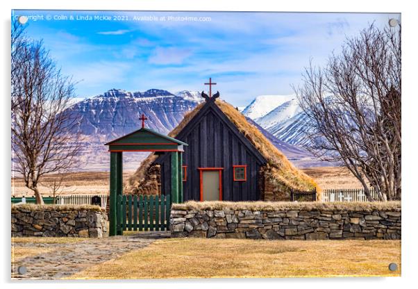 Vidimyri Church, North Iceland Acrylic by Colin & Linda McKie